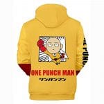 Anime One Punch Man Hoodies - Saitama 3D Print Yellow Pullover Hoodie