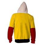 Anime One Punch Man Zip Up Hoodies - Saitama Yellow Zip Hoodie