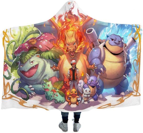 Anime Pokemon Blankets - Hooded Blankets