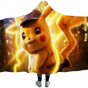 Anime Pokemon Cute Anti-Pilling Flannel Hooded Blanket