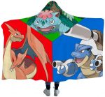 Anime Pokemon Flannel Hooded Blanket