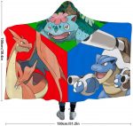 Anime Pokemon Flannel Hooded Blanket