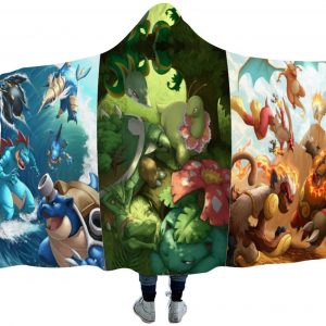Anime Pokemon Hooded Blanket
