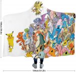 Anime Pokemon Hooded Blankets -  Warm Travel Blankets