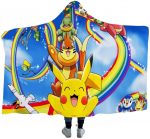 Anime Pokemon Hooded Flannel Blankets