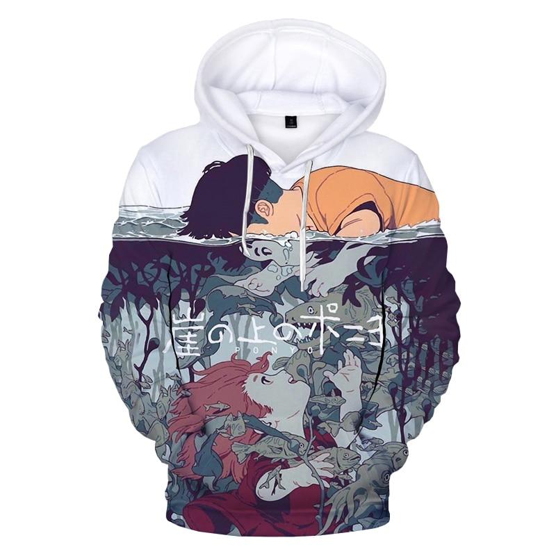 Anime Ponyo on the Cliff 3D Printed Hoodie Sweatshirts