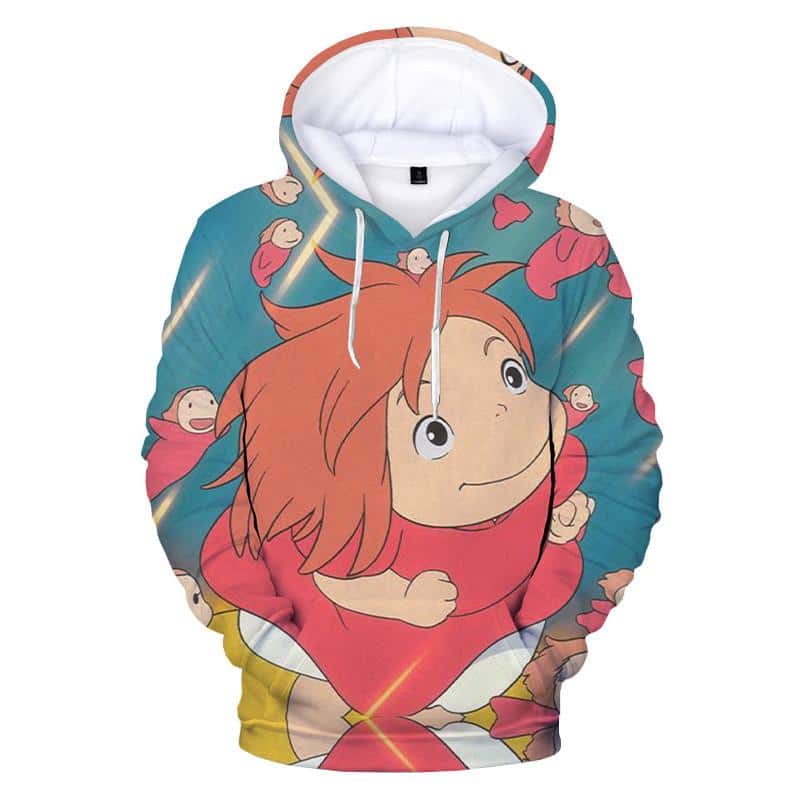 Anime Ponyo on the Cliff Hoodie - 3D Printed Hooded Sweatshirts