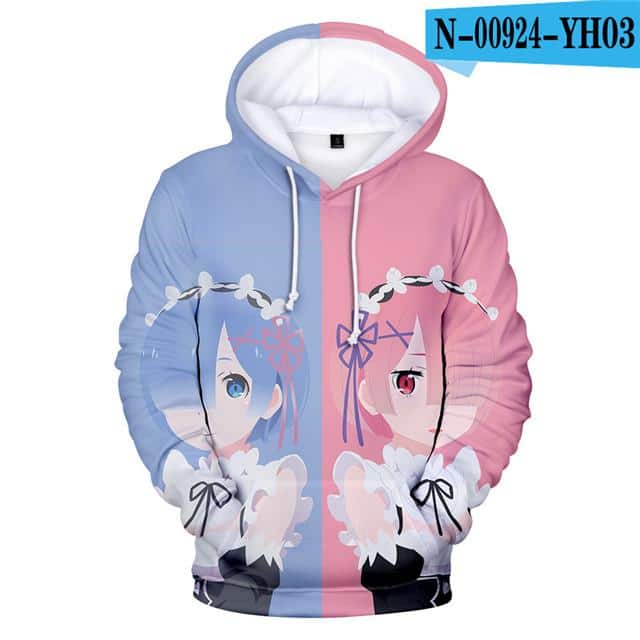 Anime Re Zero Hooded Pullover Hoodie