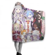 Anime Re Zero Nap Throw Blanket - Printed Hooded Blanket