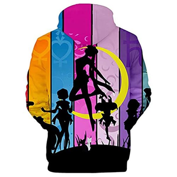 Anime Sailor Moon Hoodie - Sailor Family 3D Print Pullover Hoodie