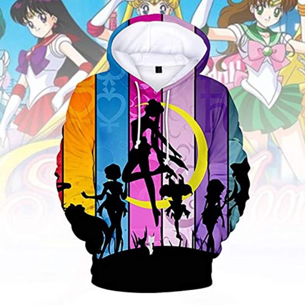 Anime Sailor Moon Hoodie - Sailor Family 3D Print Pullover Hoodie