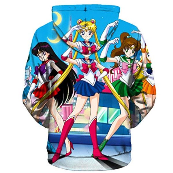 Anime Sailor Moon Hoodie - Sailor Family 3D Print Pullover Hoodie