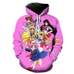 Anime Sailor Moon Hoodie - Sailor Family 3D Print Pullover Hoodie