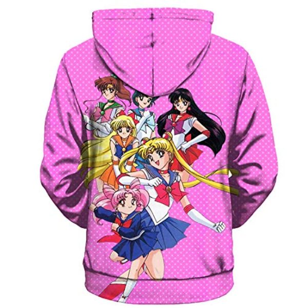Anime Sailor Moon Hoodie - Sailor Family 3D Print Pullover Hoodie