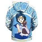 Anime Sailor Moon Hoodie - Sailor Mercury 3D Print Pullover Hoodie