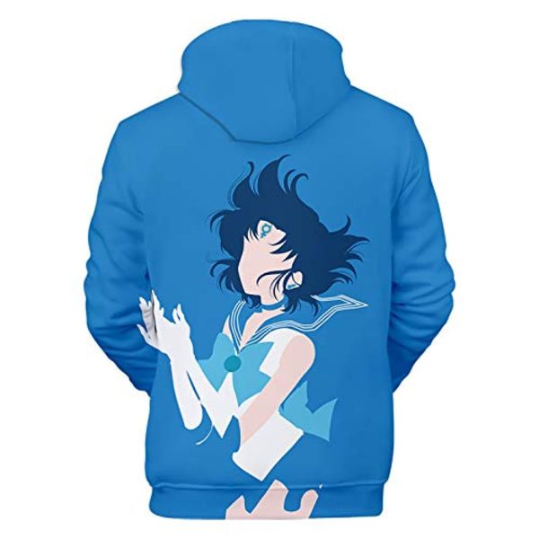 Anime Sailor Moon Hoodie - Sailor Mercury 3D Print Pullover Hoodie