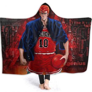 Anime Slam Dunk Pilling Proof Flannel Hooded Blanket