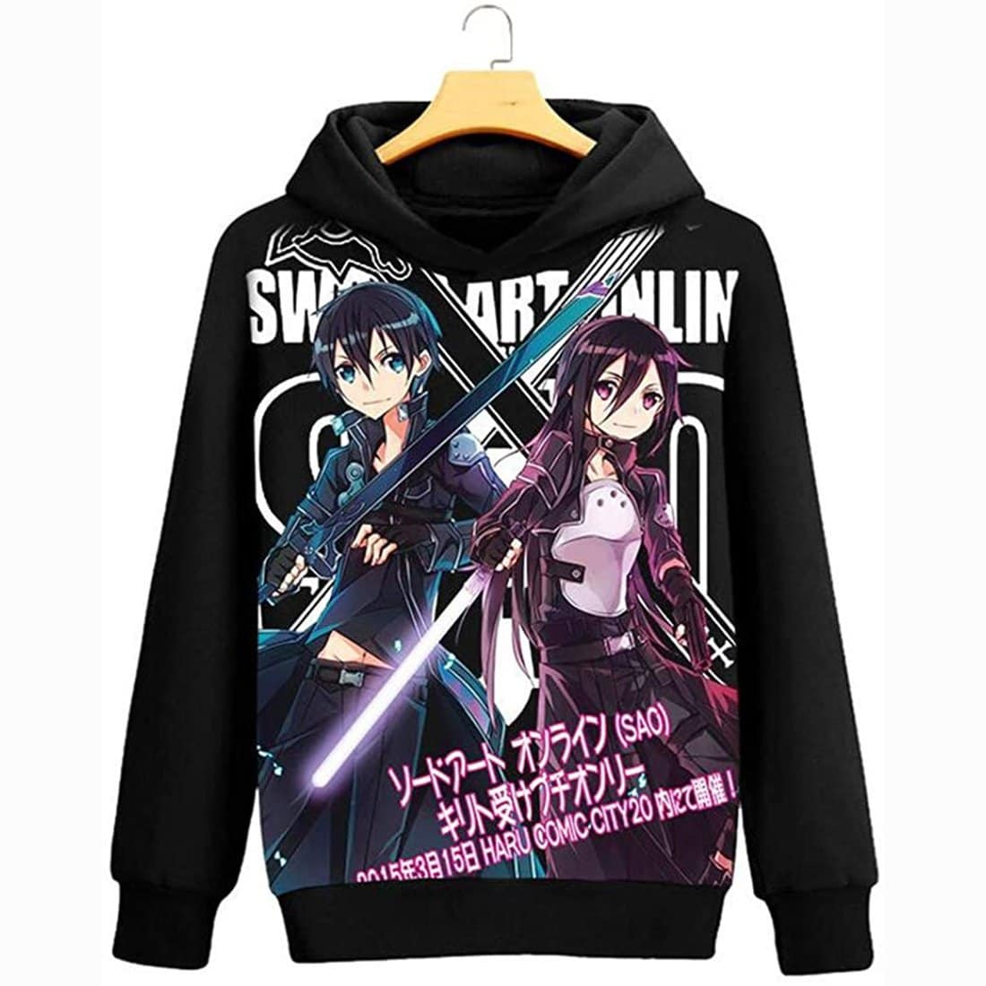 Anime Sword Art Online SAO Cosplay Jacket Sweatshirt Fleeces Costume Hoodie