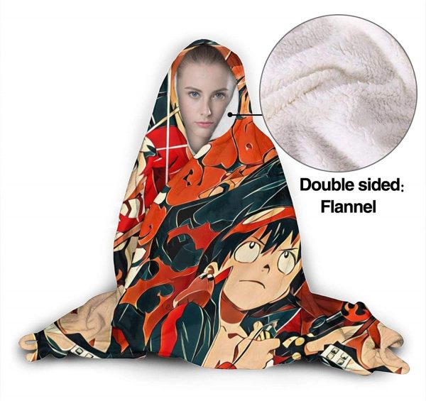 Anime Tengen Toppa Gurren Lagann Blanket - Nap Throw Printed Hooded Blanket