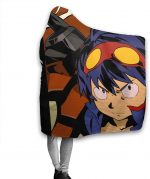 Anime Tengen Toppa Gurren Lagann Fleece Flannel Winter Hooded Blankets