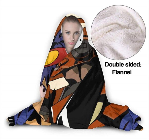 Anime Tengen Toppa Gurren Lagann Fleece Flannel Winter Hooded Blankets
