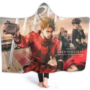 Anime Trigun Pilling Proof Flannel Hooded Blanket