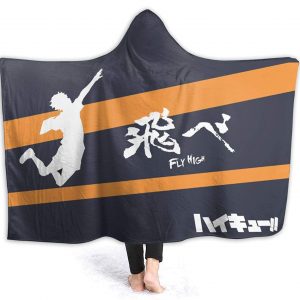 Anti-Pilling Flannel Hooded Blanket - Anime Haikyu! Passionate Volleyball Blankets