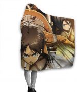 Attack On Titan Fleece Flannel Warm Throw Winter Hooded Blanket