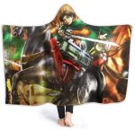 Attack On Titan Fleece Flannel Warm Throw Winter Hooded Blanket