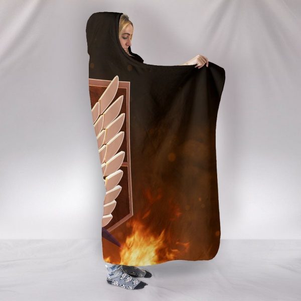 Attack On Titan Hooded Blanket - Survey Corps Logo Blanket