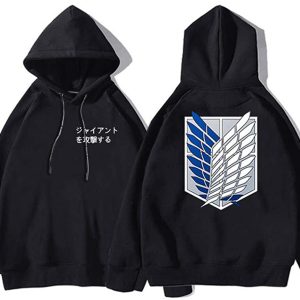 Attack on Titan Hoodie Unisex Wings of Freedom Print Cotton Cozy Anime Cosplay Pullovers Tops Hooded Sweatshirts