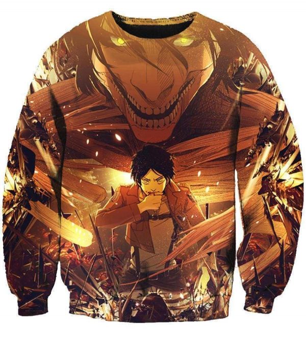 Attack On Titan Hoodis - Pullover Ruins Yellow Hoodie