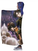 Attack On Titan Levi Ackerman Sword Blanket - Flannel Hooded Blanket