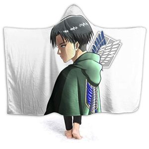 Attack On Titan Levi Ackerman Sword Flannel Hooded Blanket