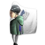 Attack On Titan Levi Ackerman Sword Flannel Hooded Blanket