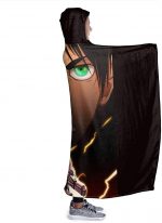 Attack On Titan Printed Blanket - Throw Wearable Hooded Blanket