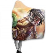 Attack On Titan Printed Throw Wearable Hooded Blanket