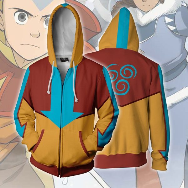 Avatar: Last Airbender Aang Hoodies - Zip Up Hoodie