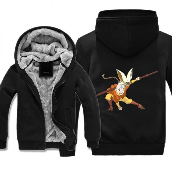 Avatar the Last Airbender Aang and Momo Jacket - Zip Up Fleece Jacket