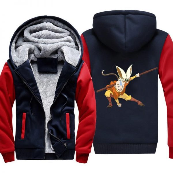 Avatar the Last Airbender Aang and Momo Jacket - Zip Up Fleece Jacket