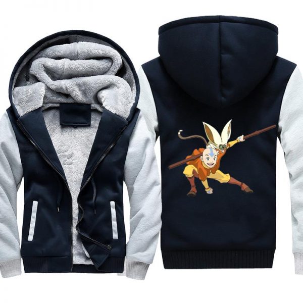 Avatar the Last Airbender Aang and Momo Jacket - Zip Up Fleece Jacket