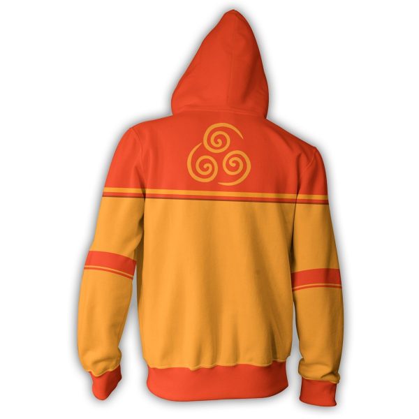 Avatar: The Last Airbender Aang Hoodies - Zip Up Orange Hoodie