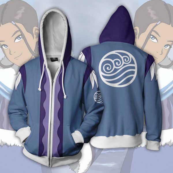 Avatar: The Last Airbender Katara Hoodies - Zip Up Blue Hoodie