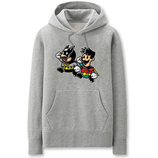 Batman Hoodies - Solid Color Super Hero Batman Cartoon Style Funny Fleece Hoodie