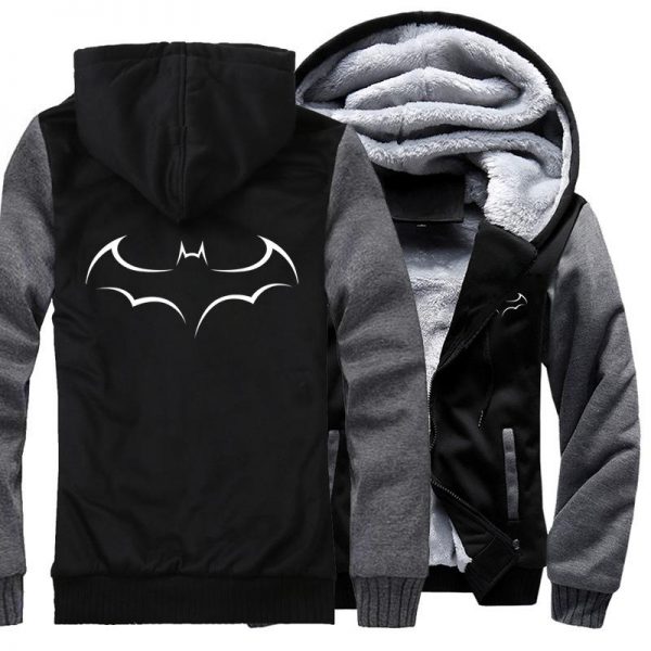 BATMAN Jackets - Solid Color BATMAN Series BATMAN Logo Sign Fleece Jacket