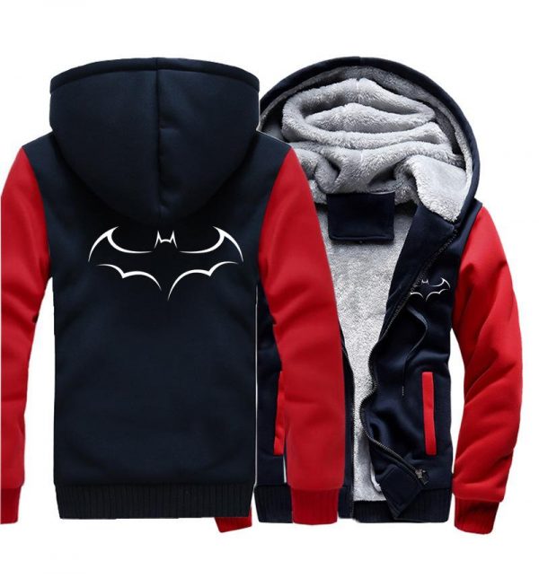 BATMAN Jackets - Solid Color BATMAN Series BATMAN Logo Sign Fleece Jacket