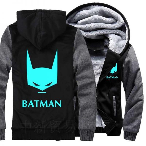 BATMAN Jackets - Solid Color BATMAN Series BATMAN Movie Sign Super Cool Fleece Jacket