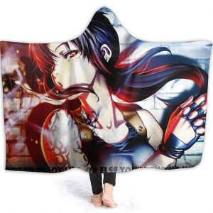 Black Lagoon Flannel Hooded Blanket - Anime Warm Blanket