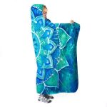Blue Mandala Hooded Blanket - Blooming Blowers Blue Blanket