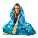 Blue Mandala Hooded Blanket - Blooming Blowers Blue Blanket